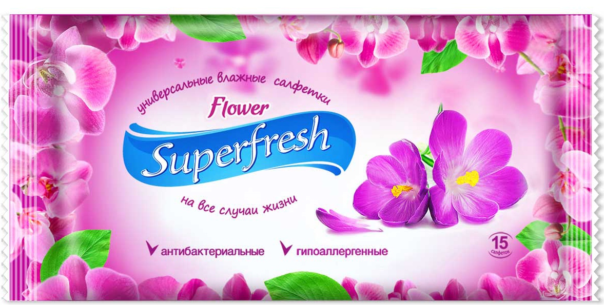 САЛФЕТКА вл."Superfresh Flower"15шт