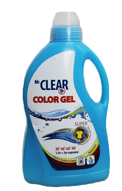 Гель 1,5л д/стирки Цветн.белья, Mr.Clear 1b.ru, Color GEL