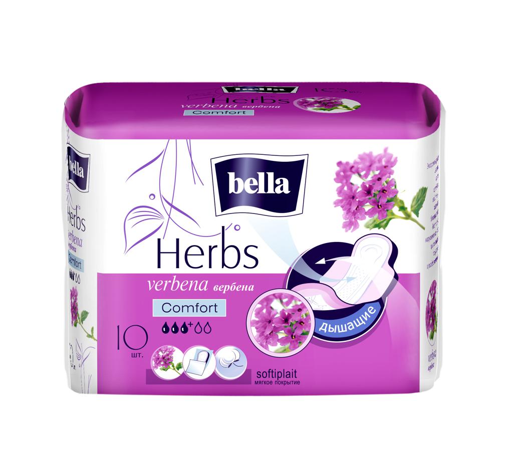 Гигиен.прокладки БЕЛЛА Herbs komfort softiplait с экстр.Вербены 10шт