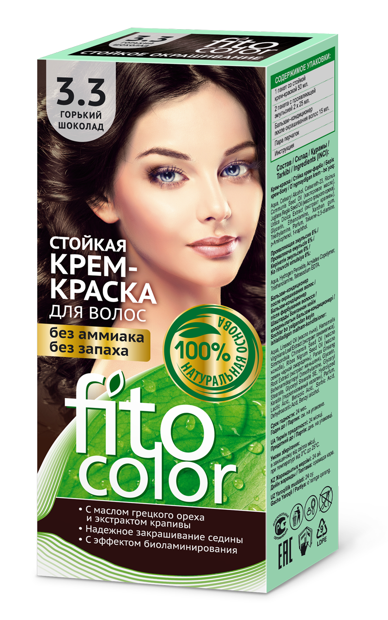 Стойк.крем-краска д/волос Fitocolor 3.3 горьк.шоколад 115мл