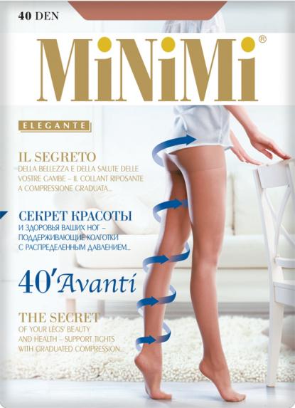 MINIMI Колготки AVANTI/40den/capuccino/2-Утяжка по ноге