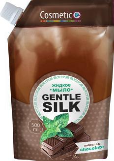 Мыло жидкое 1b.ru Gentle Silk Шоколад 500мл Дой-пак