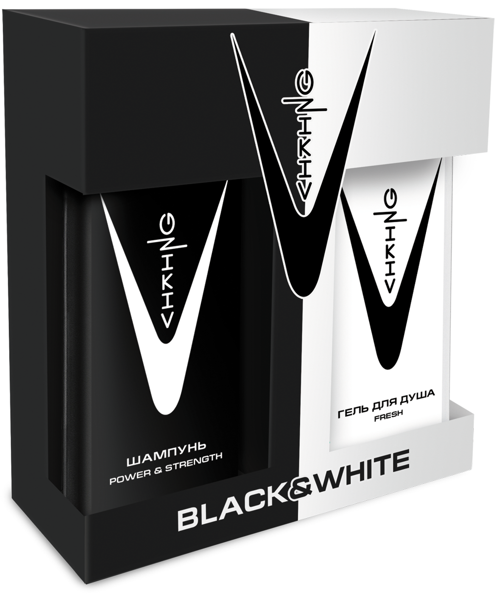 ПН Викинг Black&White (шамп.300мл+гель д/д освеж.300мл)